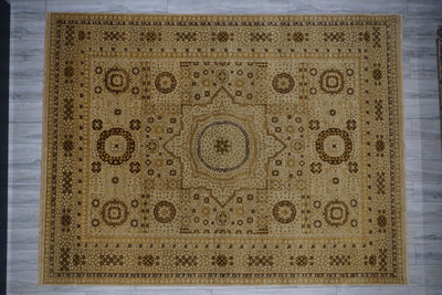 India Tabriz Mamluk Hand Knotted Wool 9x12
