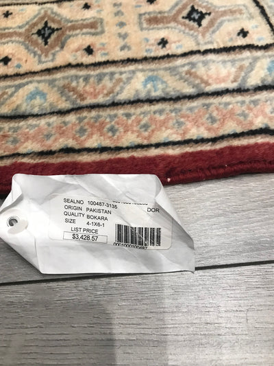 Pakistan Bokhara Hand Knotted Wool & Silk 4x6