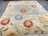 India Modern Hand Knotted Wool & Silk 9x12