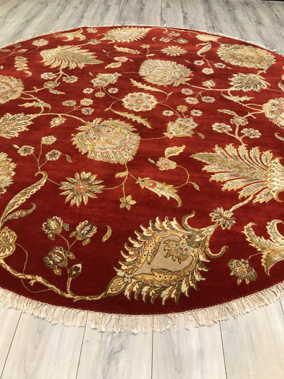 India Jaipur Hand Knotted Wool & Silk 8x8
