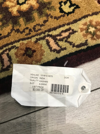 India Kashan Hand Knotted Wool 4x6