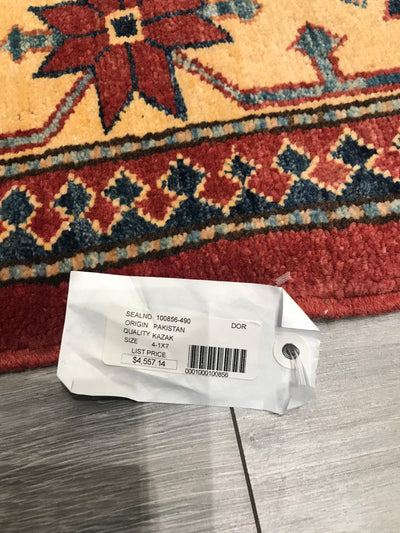 Pakistan Kazak Hand Knotted Wool 4x6