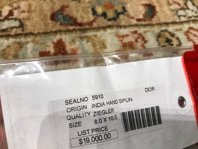 India Ziegler Hand Knotted Wool 8x10