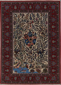 Persian Esfahan Hand Hand Knotted Wool & Silk  5x7