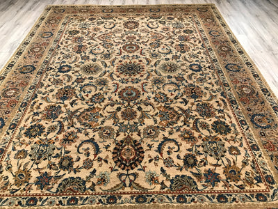 India Kashan Hand Knotted Wool 9x12