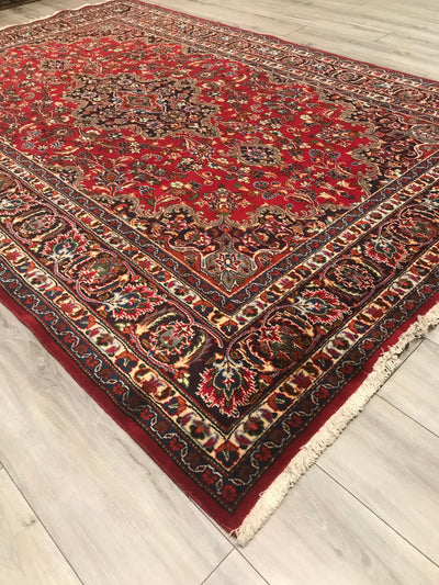 Persian Old Mashhad Hand Knotted Wool 7x10