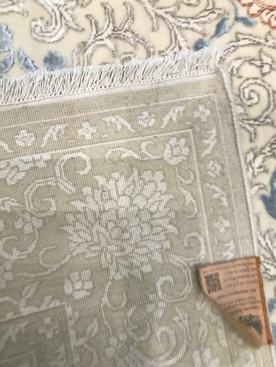 India Agra Hand Knotted Wool & Silk 6x8