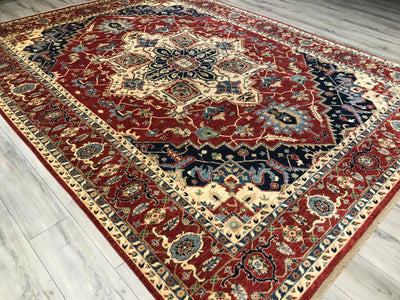 Pakistan Ziegler Heriz Hand Knotted Wool 9x12