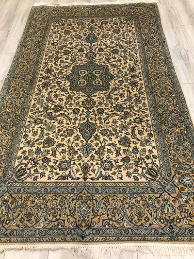 Persian old Kashan Hand Knotted Wool 5x8