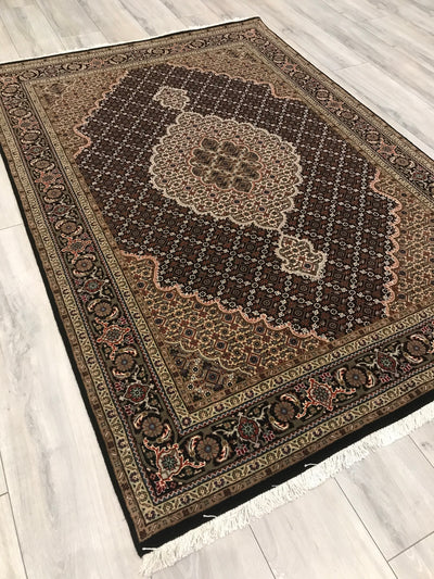 India Tabriz Mahi Hand Knotted Wool & Silk 5x7