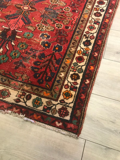 Persian Sarouq Old Lilihan Hand Knotted Wool 4x20