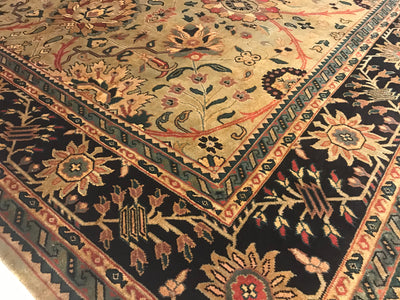 India Kashan Hand Knotted Wool 9X12