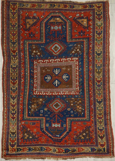 Persian Antique Caucasia Hand Knotted Wool 5x8