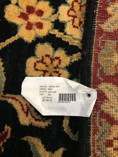 India Jaipur Hand Knotted Wool 4x6