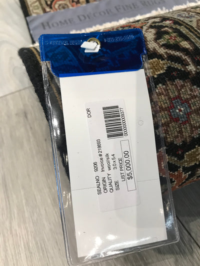 India Tabriz Mahi Hand Knotted Wool & Silk 3x5