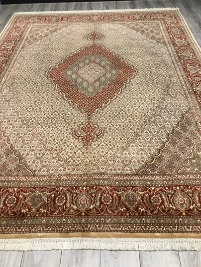 India Tabriz Mahi Hand Knotted Wool & Silk 8x11