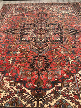 Persian Old Heriz Hand Knotted Wool 9x12