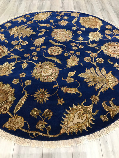 India Transitional Hand  Knotted Wool & Silk 8X8