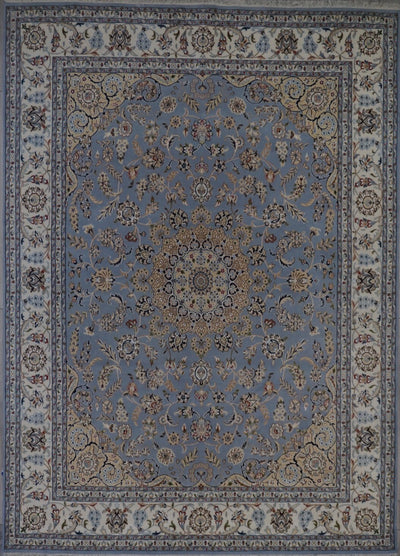 India Nain Hand Knotted Wool & Silk 8x10