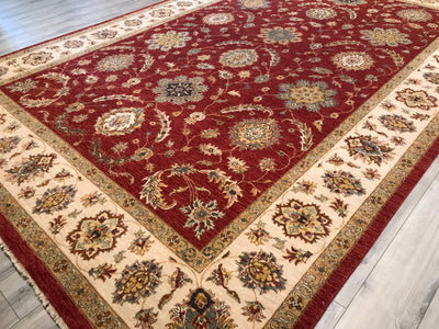 India Ziegler Hand Knotted Wool 10x14