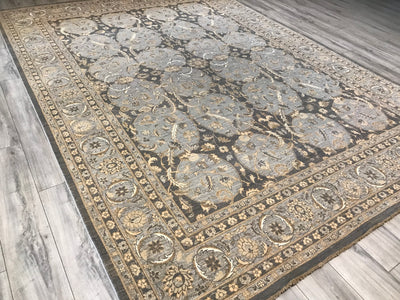 Pakistan Ziegler Hand Knotted Wool & Silk 9x12