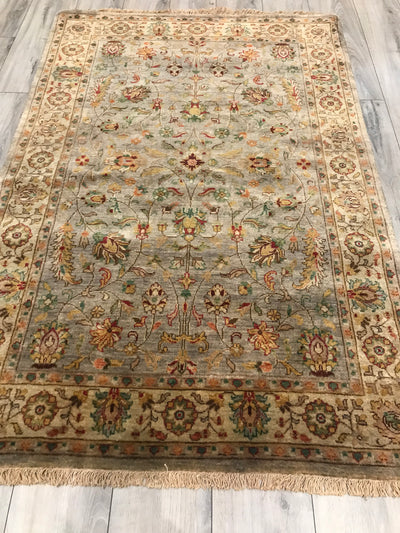 India Kashan Hand Knotted Wool 4x6