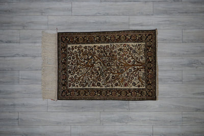 Persian Antique Qum Hand Knotted Silk 3x5