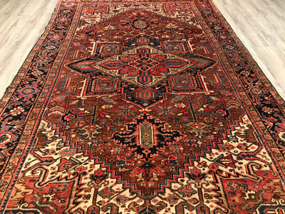 Persian Antique Heriz Hand Knotted Wool 8x12