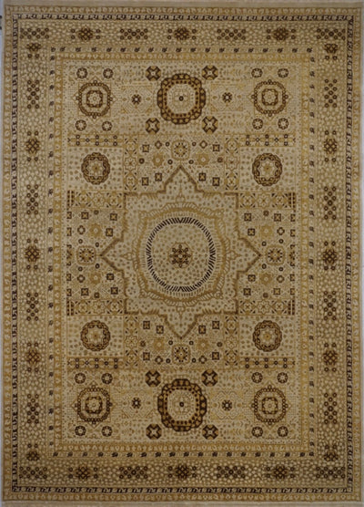 India Tabriz Mamluk Hand Knotted Wool 9x12