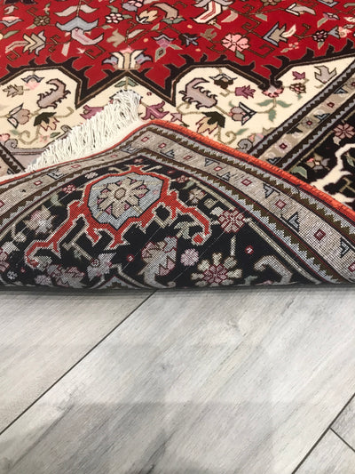 Persian Tabriz Hand Knotted Wool & Silk 5x7