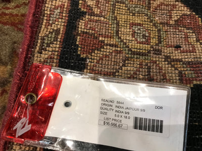 India Jaipur Hand Knotted Wool 5x18