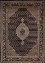 India Tabriz Mahi Hand Knotted Wool & Silk 8x12