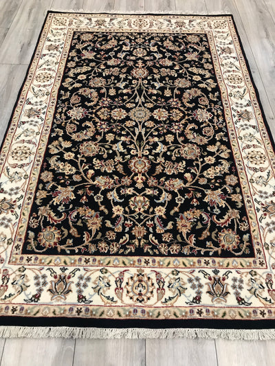 India Nain Hand Knotted Wool & Silk 4x6