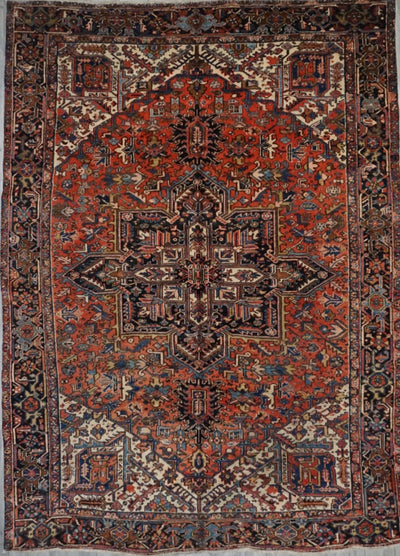 Persian Old Heriz Hand Knotted Wool 9x12