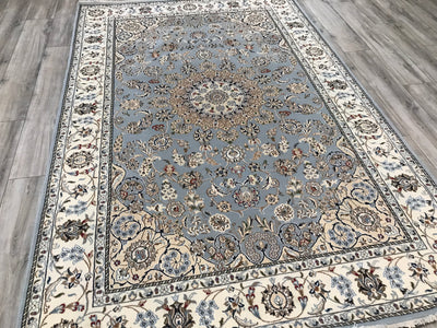 India Nain Hand Knotted Wool & Silk 6x 9