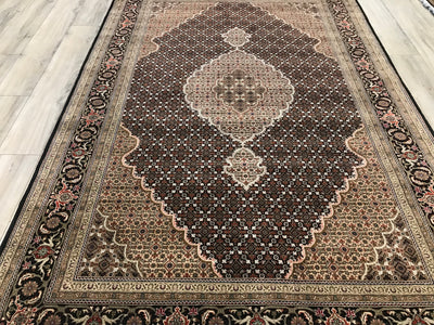 India Tabriz Mahi Hand Knotted Wool & Silk 6x9