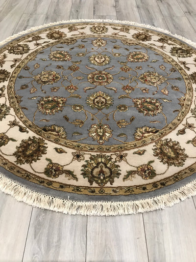 Ind Jaipur Hand Knotted Wool & Silk  5x5