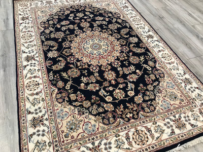 India Nain Hand Knotted Wool & Silk 5x7