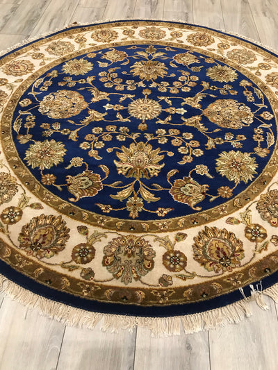 India Jaipur Hand Knotted Wool & Silk 6x6