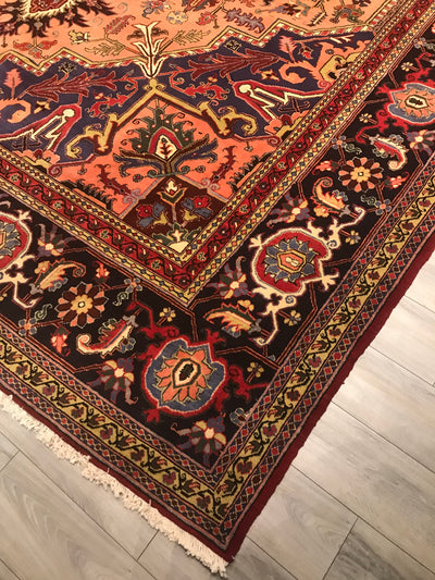 Persian Old Heriz Hand Knotted Wool 13x19