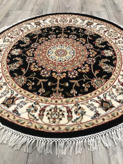 India Nain Hand Knotted Wool & Silk 3x3