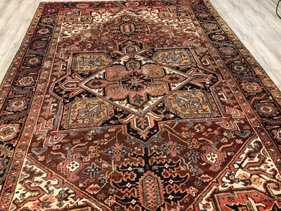 Persian Antique Heriz Hand Knotted Wool 8x12