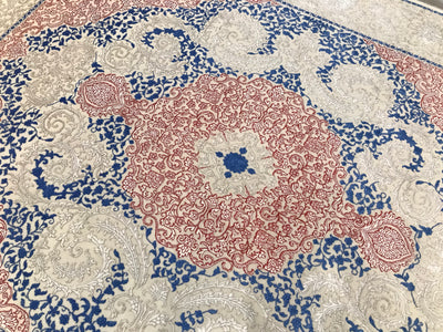 India Tabriz Hand Knotted Wool & Silk 8x10