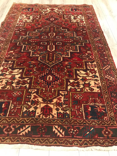 Persian old Heriz Hand Knotted Wool 5x8