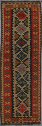 Afghanistan Killim Hand Woven Wool 3x10