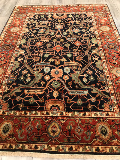 India Heriz Khanna Hand Knotted Wool 5x7