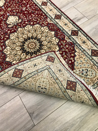 India Tabriz Hand Knotted Wool & Silk 3x19