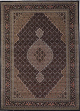 India Tabriz Mahi hand Knotted wool & silk 6x9