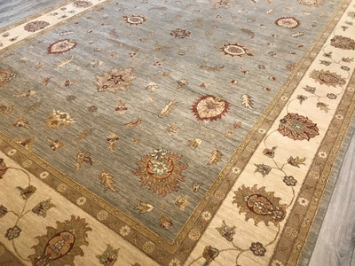 India Ziegler Hand Knotted Wool 10x14