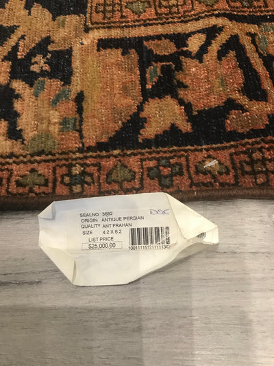 Persian Antique Sarouk Farahan Hand Knotted Wool4x6